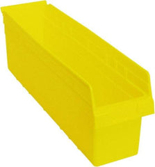 Quantum Storage - 23-5/8" Deep, Yellow Polypropylene Hopper Shelf Bin - 8" High x 6-5/8" Wide x 23-5/8" Long - Americas Tooling