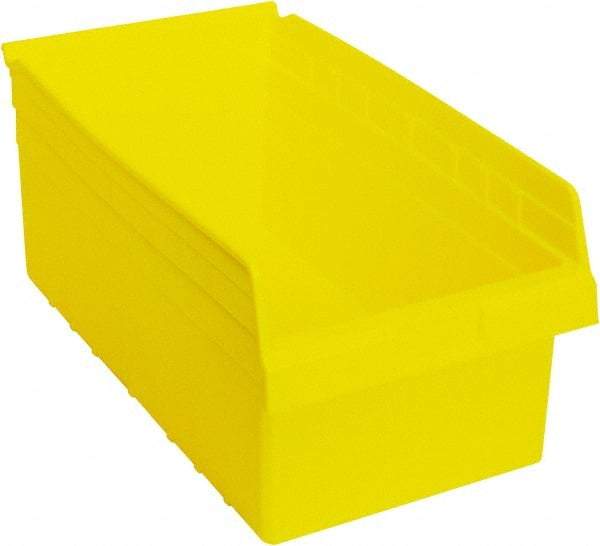 Quantum Storage - 17-7/8" Deep, Yellow Polypropylene Hopper Shelf Bin - 8" High x 11-1/8" Wide x 17-7/8" Long - Americas Tooling