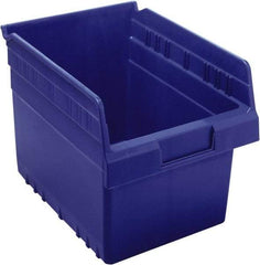 Quantum Storage - 11-5/8" Deep, Blue Polypropylene Hopper Shelf Bin - 8" High x 8-3/8" Wide x 11-5/8" Long - Americas Tooling