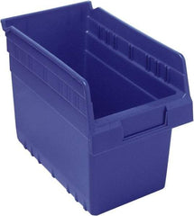 Quantum Storage - 11-5/8" Deep, Blue Polypropylene Hopper Shelf Bin - 8" High x 6-5/8" Wide x 11-5/8" Long - Americas Tooling