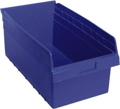 Quantum Storage - 17-7/8" Deep, Blue Polypropylene Hopper Shelf Bin - 8" High x 11-1/8" Wide x 17-7/8" Long - Americas Tooling