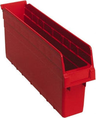 Quantum Storage - 17-7/8" Deep, Red Polypropylene Hopper Shelf Bin - 8" High x 4-3/8" Wide x 17-7/8" Long - Americas Tooling