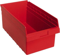 Quantum Storage - 17-7/8" Deep, Red Polypropylene Hopper Shelf Bin - 8" High x 11-1/8" Wide x 17-7/8" Long - Americas Tooling