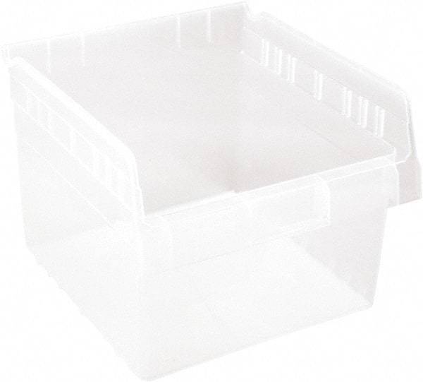 Quantum Storage - 11-5/8" Deep, Clear Polypropylene Hopper Shelf Bin - 8" High x 11-1/8" Wide x 11-5/8" Long - Americas Tooling