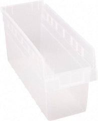 Quantum Storage - 17-7/8" Deep, Clear Polypropylene Hopper Shelf Bin - 8" High x 6-5/8" Wide x 17-7/8" Long - Americas Tooling