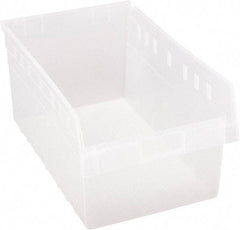 Quantum Storage - 17-7/8" Deep, Clear Polypropylene Hopper Shelf Bin - 8" High x 11-1/8" Wide x 17-7/8" Long - Americas Tooling