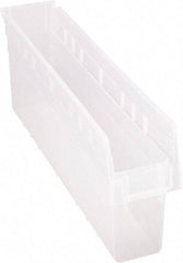 Quantum Storage - 23-5/8" Deep, Clear Polypropylene Hopper Shelf Bin - 8" High x 4-3/8" Wide x 23-5/8" Long - Americas Tooling