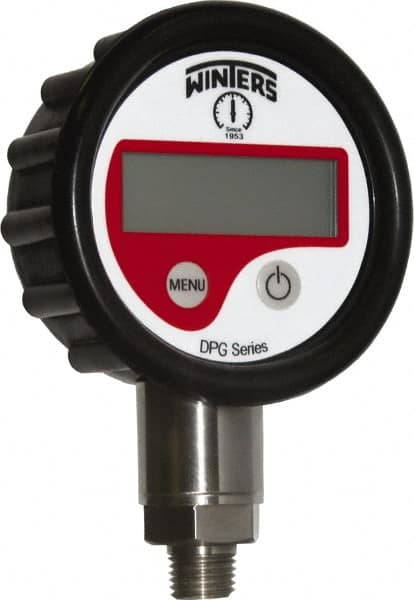 Winters - 2-1/2" Dial, 1/4 Thread, 0-2,000 Scale Range, Pressure Gauge - Lower Connection Mount, Accurate to 0.01% of Scale - Americas Tooling