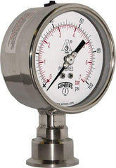 Winters - 4" Dial, 1-1/2 Thread, 0-100 Scale Range, Pressure Gauge - Lower Connection Mount, Accurate to 0.01% of Scale - Americas Tooling