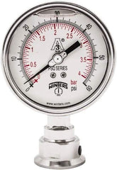 Winters - 4" Dial, 1-1/2 Thread, 0-60 Scale Range, Pressure Gauge - Lower Connection Mount, Accurate to 0.01% of Scale - Americas Tooling