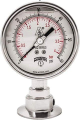 Winters - 4" Dial, 2 Thread, 0-60 Scale Range, Pressure Gauge - Lower Connection Mount, Accurate to 0.01% of Scale - Americas Tooling