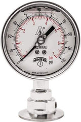 Winters - 4" Dial, 2 Thread, 0-100 Scale Range, Pressure Gauge - Lower Connection Mount, Accurate to 0.01% of Scale - Americas Tooling