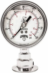 Winters - 4" Dial, 2 Thread, 0-160 Scale Range, Pressure Gauge - Lower Connection Mount, Accurate to 0.01% of Scale - Americas Tooling