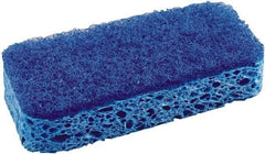 SOS - 4-1/2" Long x 2-1/2" Wide x 0.09" Thick Scouring Sponge - Heavy-Duty, Dark Blue/Light Blue - Americas Tooling