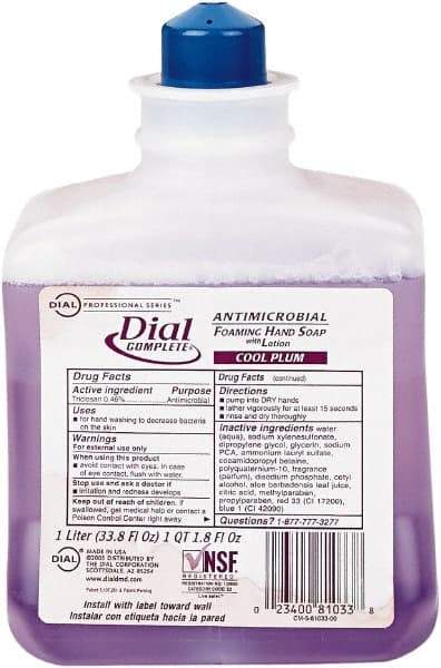 Dial - 1 L Bottle Foam Soap - Purple, Plum Scent - Americas Tooling