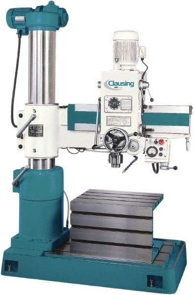 Clausing - 37.4" Swing, Geared Head Radial Arm Drill Press - 6 Speed, 2 hp, Three Phase - Americas Tooling