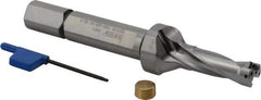 Iscar - 1-1/2" Max Drill Depth, 3xD, 1/2" Diam, Indexable Insert Drill - 2 Inserts, 5/8" Shank Diam, Straight Shank - Americas Tooling