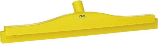 Vikan - 20" Rubber Blade Floor Squeegee - Double Edge, Yellow, Plastic Holder - Americas Tooling