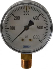 Wika - 2-1/2" Dial, 1/4 Thread, 0-600 Scale Range, Pressure Gauge - Lower Connection Mount, Accurate to 3-2-3% of Scale - Americas Tooling