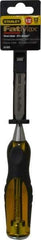 Stanley - 9" OAL x 1/2" Blade Width Wood Chisel - 1/2" Tip, Acetate & Rubber Grip Handle - Americas Tooling