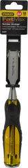 Stanley - 9" OAL x 3/4" Blade Width Wood Chisel - 3/4" Tip, Acetate & Rubber Grip Handle - Americas Tooling