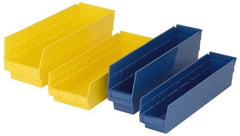 Quantum Storage - 50 Lb. Load Capacity, 23-5/8" Deep, Blue Polypropylene Hopper Shelf Bin - 6" High x 4-1/8" Wide x 23-5/8" Long - Americas Tooling