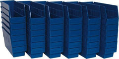 Quantum Storage - 50 Lb. Load Capacity, 11-5/8" Deep, Blue Polypropylene Hopper Shelf Bin - 6" High x 4-1/8" Wide x 11-5/8" Long - Americas Tooling