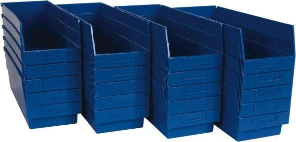 Quantum Storage - 50 Lb. Load Capacity, 17-7/8" Deep, Blue Polypropylene Hopper Shelf Bin - 6" High x 6-5/8" Wide x 17-7/8" Long - Americas Tooling