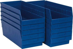 Quantum Storage - 50 Lb. Load Capacity, 17-7/8" Deep, Blue Polypropylene Hopper Shelf Bin - 6" High x 8-3/8" Wide x 17-7/8" Long - Americas Tooling