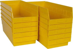 Quantum Storage - 50 Lb. Load Capacity, 17-7/8" Deep, Yellow Polypropylene Hopper Shelf Bin - 6" High x 8-3/8" Wide x 17-7/8" Long - Americas Tooling