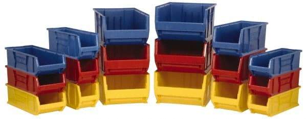 Quantum Storage - 100 Lb. Load Capacity, 29-7/8" Deep, Yellow Polypropylene Hopper Stacking Bin - 7" High x 8-1/4" Wide x 29-7/8" Long - Americas Tooling