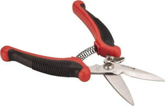 Wiss - 2-1/2" Length of Cut, Straight Pattern Multi-Purpose Snip - 8-1/2" OAL, Cushion Grip Handle - Americas Tooling