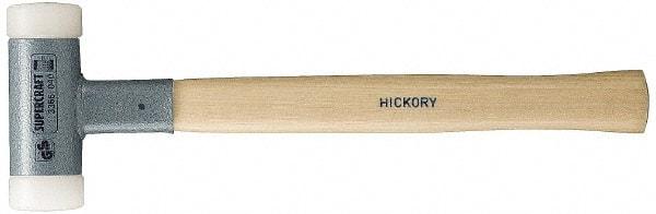 HALDER - 8 oz Head 3/4" Face Diam Nylon Dead Blow Hammer - 11-3/4" OAL, Hickory Handle - Americas Tooling