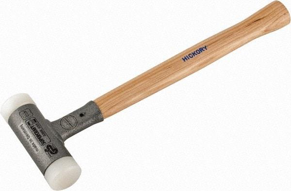 HALDER - 19 oz Head 1-3/8" Face Diam Steel Dead Blow Hammer - 13" OAL, Hickory Handle - Americas Tooling