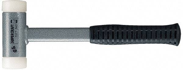 HALDER - 20 oz Head 1-3/16" Face Diam Nylon Dead Blow Hammer - 11-3/8" OAL, Steel Handle - Americas Tooling