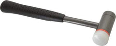 HALDER - 28 oz Head 1-3/8" Face Diam Nylon 2-in-1 Dead Blow Hammer - 11-1/2" OAL, Steel Handle - Americas Tooling