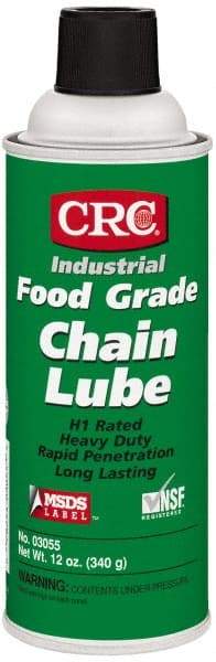 CRC - 16 oz Aerosol High Temperature Chain & Cable Lubricant - White, 8 to 325°F, Food Grade - Americas Tooling