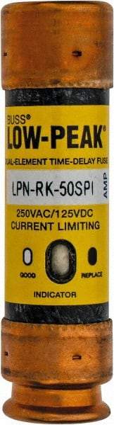 Cooper Bussmann - 125 VDC, 250 VAC, 50 Amp, Time Delay General Purpose Fuse - Fuse Holder Mount, 76.2mm OAL, 100 at DC, 300 at AC (RMS) kA Rating, 13/16" Diam - Americas Tooling