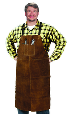 24" x 36" Leather Bib Apron - Split Cowhide - Brown - Americas Tooling