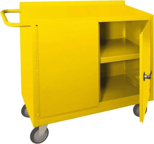 Durham - 2 Door, 1 Shelf, Yellow Steel Standard Safety Cabinet - 78" High x 18" Wide x 36" Deep, Manual Closing Door - Americas Tooling