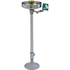 Haws - 15" Wide x 38" High, Pedestal Mount, Stainless Steel Bowl, Eye & Face Wash Station - 11" Inlet, 3.7 GPM Flow Rate - Americas Tooling