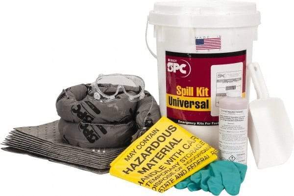 Brady SPC Sorbents - 4.5 Gal Capacity Universal Spill Kit - 6.5 Gal Bucket - Americas Tooling