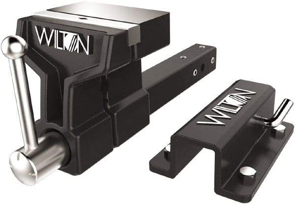 Wilton - 6" Jaw Width x 5-3/4" Jaw Opening Capacity, 5" Throat Depth, Bench & Pipe Combination Vise - 3/4 to 3" Pipe Capacity, Stationary Base, Bolt Down Attachment, Ductile Iron - Americas Tooling