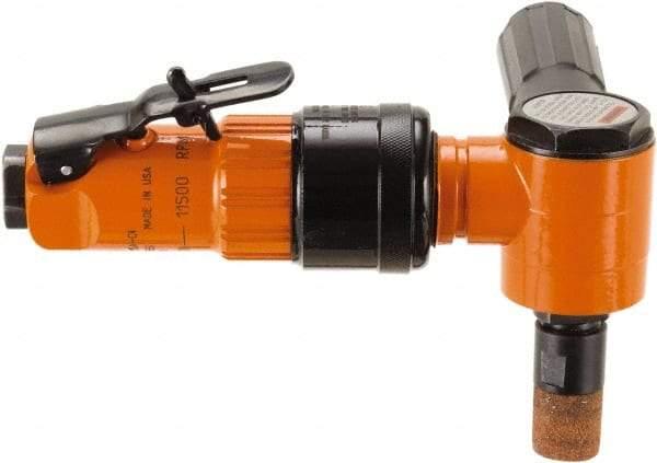 Dotco - 6mm Collet, Angle Handle, Air Angle Die Grinder - 25,000 RPM, Front Exhaust, 30 CFM, 0.6 hp, 90 psi, 6.3mm Inlet - Americas Tooling