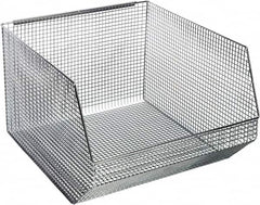 Quantum Storage - 175 Lb. Load Capacity, 18-1/2" Deep, Chrome Hopper Stacking Bin - 11-1/8" High x 17-1/8" Wide x 18-1/2" Long - Americas Tooling