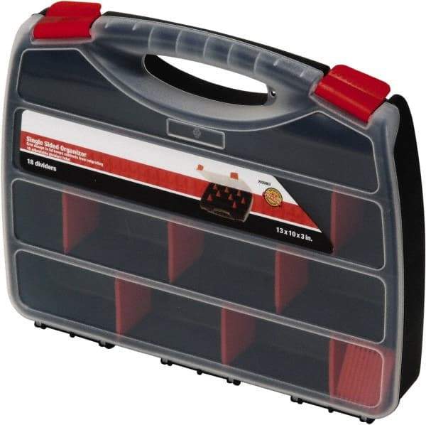 Quantum Storage - 13" Wide x 2" High x 10" Deep, Small Parts Organizer - Polypropylene Frame, 22 Compartments - Americas Tooling