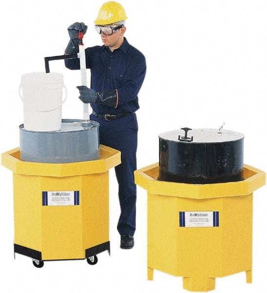 UltraTech - 66 Gal Sump, 800 Lb Capacity, 1 Drum, Polyethylene Spill Deck Pallet - 34" Long x 34" Wide x 28" High, Liftable Fork, Drain Included, 1 Tank Drum Configuration - Americas Tooling