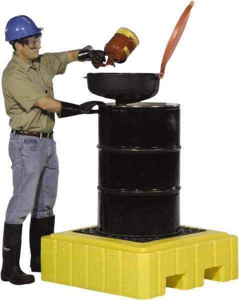 UltraTech - 62 Gal Sump, 800 Lb Capacity, 1 Drum, Polyethylene Spill Deck or Pallet - 40" Long x 40" Wide x 12" High, Liftable Fork, Drain Included, Low Profile, 1 Tank Drum Configuration - Americas Tooling