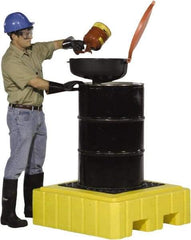 UltraTech - 62 Gal Sump, 800 Lb Capacity, 1 Drum, Polyethylene Spill Deck or Pallet - 40" Long x 40" Wide x 12" High, Liftable Fork, Drain Included, Low Profile, 1 Tank Drum Configuration - Americas Tooling