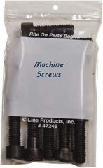 C-LINE - 4-3/4" Long x 9" Wide x 8-7/8" High, 0.002 mil Thick, Self Seal Antistatic Poly Bag - Clear & White - Americas Tooling